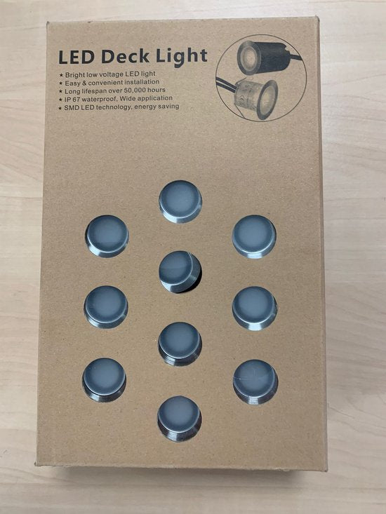 Inbouw Deklampen - 10 pack - Voor sere of overkapping - IP67 -  12V - LED